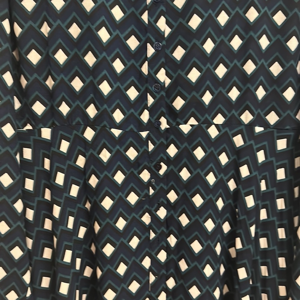NWOT Zara Shirt dress with long sleeves in a smart , eye catching pattern! UK L! - Picture 9 of 13